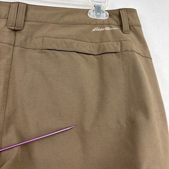 Eddie Bauer Cargo Hiking Pant Size 14 Brown Adventurer Stretch Roll Tab Leg - Picture 8 of 13